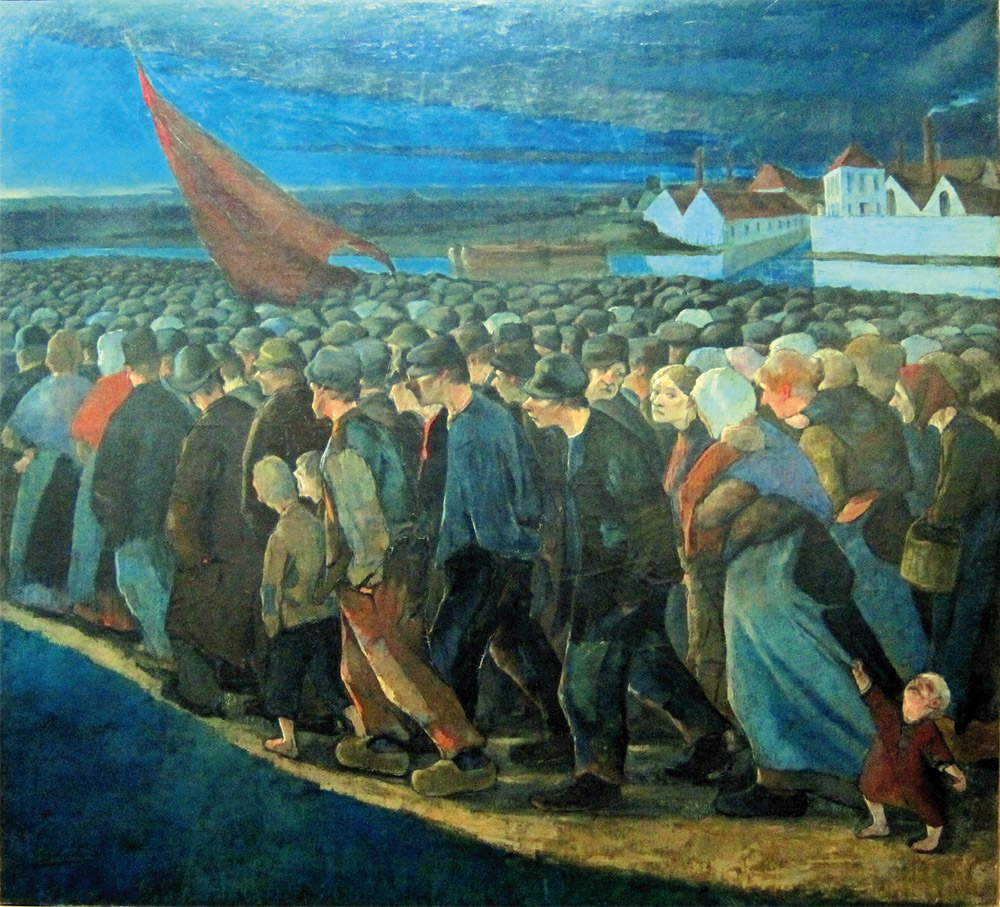 A strike evening (Baron Eugène Laermans)